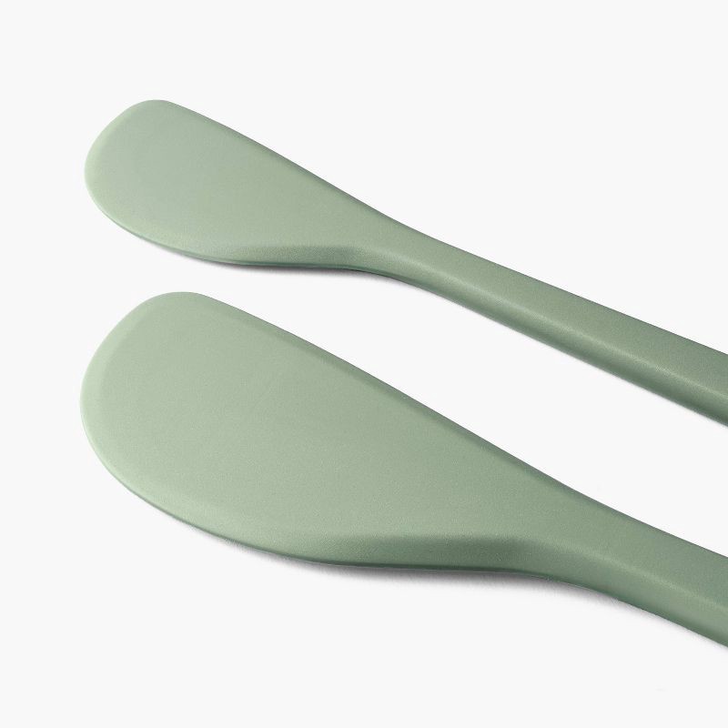 slide 3 of 5, 2pc Silicone Spatula Set Sage Green - Figmint™: Kitchen Utensil Set, Dishwasher-Safe, Adult Use, 2 ct
