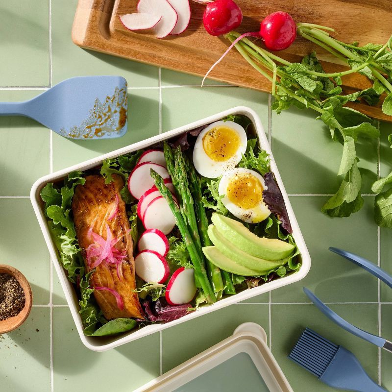 slide 2 of 5, 3pc Silicone Mini Turner Basting Brush and Tongs Set Blue - Figmint™: Kitchen Utensils, Dishwasher-Safe, Adult Use, 3 ct