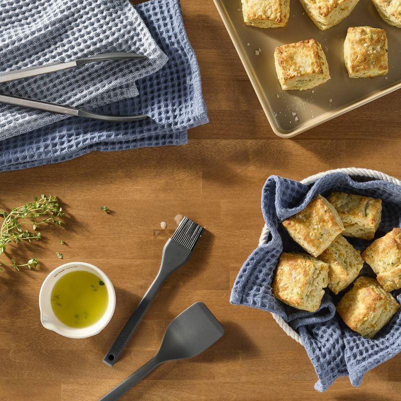 slide 2 of 5, 3pc Silicone Mini Turner Basting Brush & Tongs Set Dark Gray - Figmint™: Kitchen Gadgets, Dishwasher-Safe Utensils, 3 ct