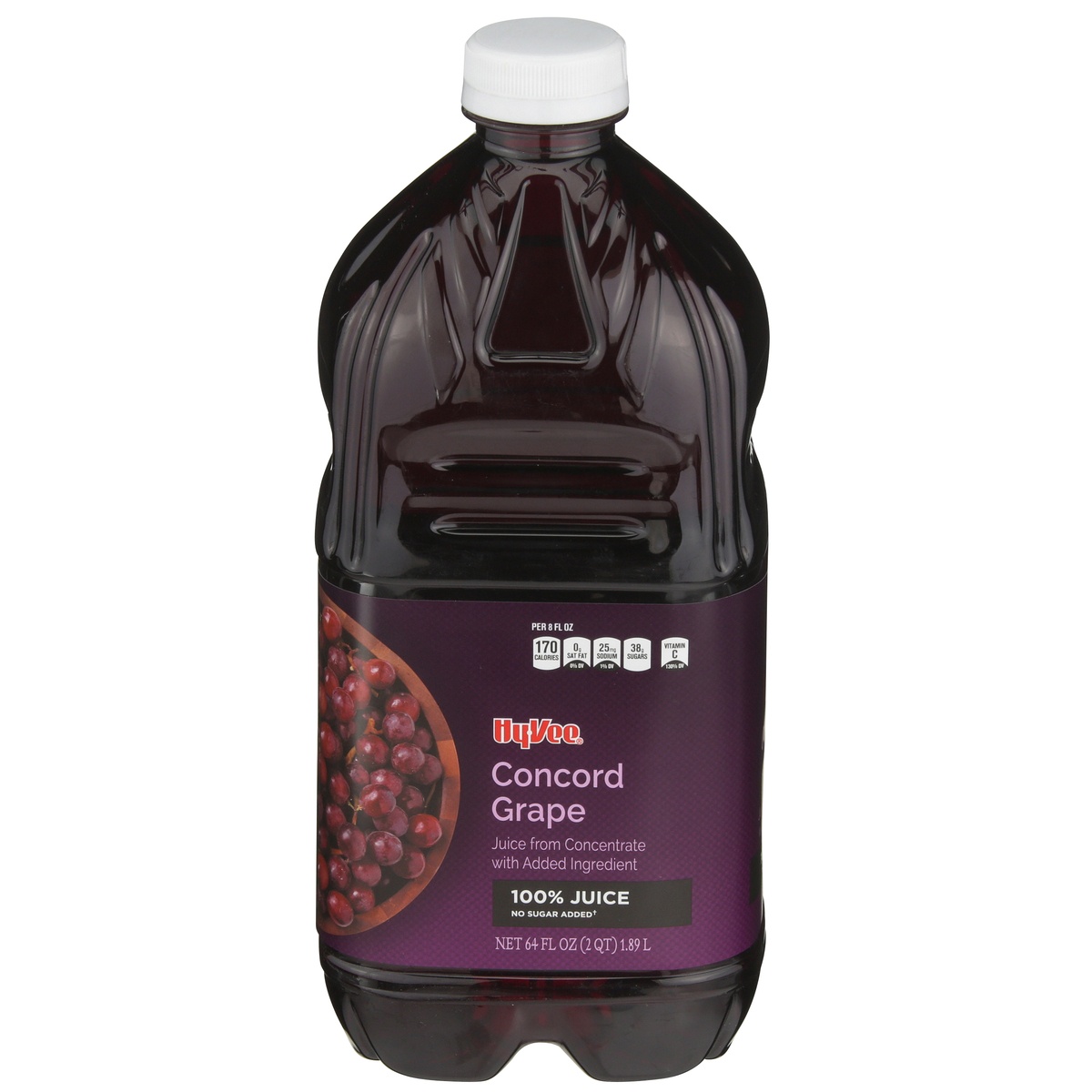 slide 1 of 8, Hy-vee 100% Concord Grape Juice From Concentrate - 64 fl oz, 64 fl oz