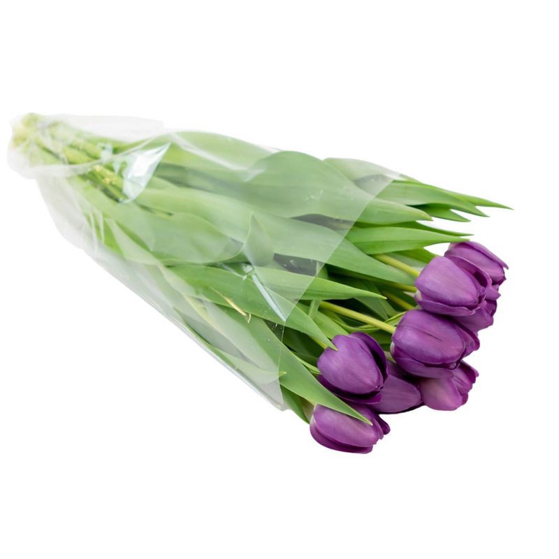 slide 1 of 6, Fresh Cut 10-stem Purple Tulip Flowers - Spritz™, 1 ct