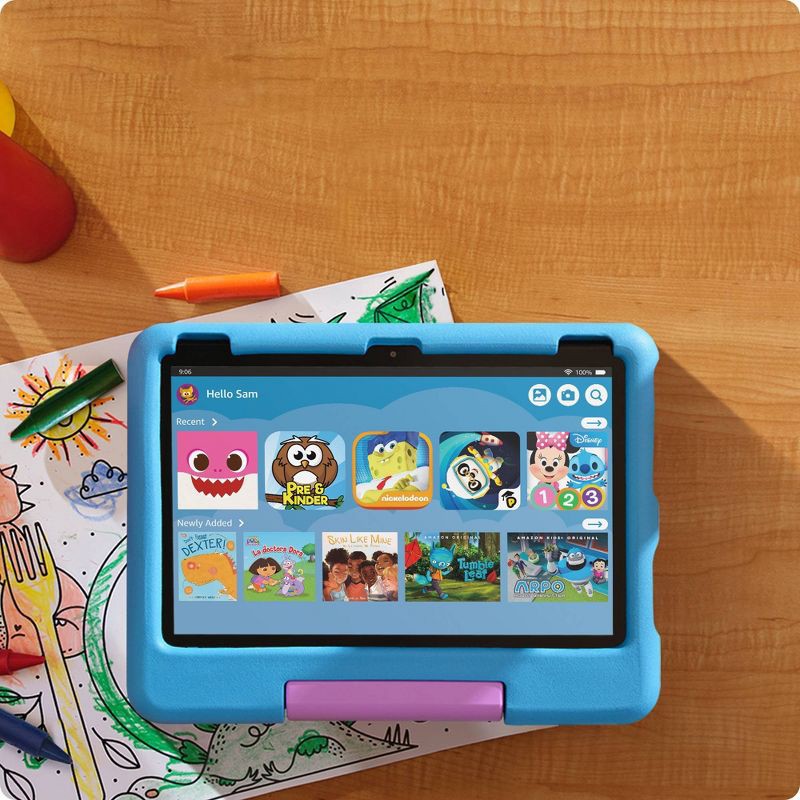 slide 6 of 8, Amazon Fire HD 10" 32GB Kids Tablet - (2023 Release) - Blue, 1 ct