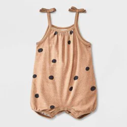 Grayson Mini Baby Girls' Polka Dots Romper - Brown 18M