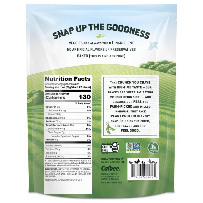 slide 2 of 3, Harvest Snaps Lightly Salted Baked Green Pea Snacks - 8.5oz, 8.5 oz