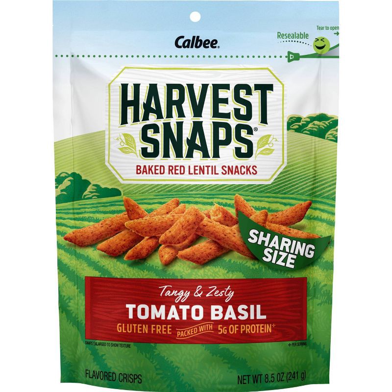 slide 1 of 3, Harvest Snaps Tomato Basil Baked Red Lentil Snacks - 8.5oz, 8.5 oz