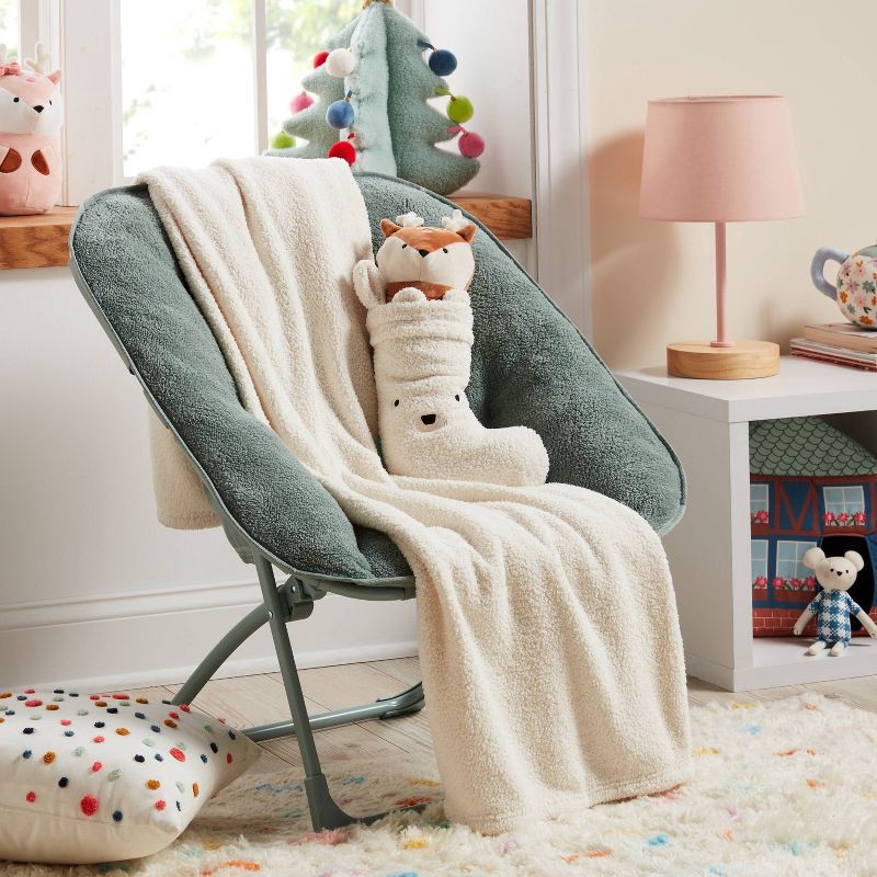 slide 2 of 3, Polar Bear Stocking and Cream Kids' Throw Blanket Gift Set - Pillowfort™, 1 ct