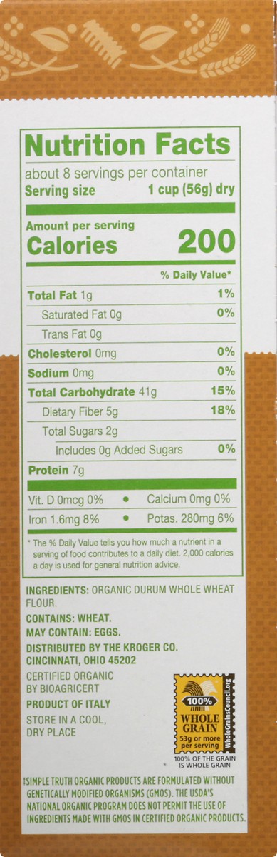 slide 11 of 13, Simple Truth Organic 100% Whole Wheat Rotini 16 oz, 16 oz