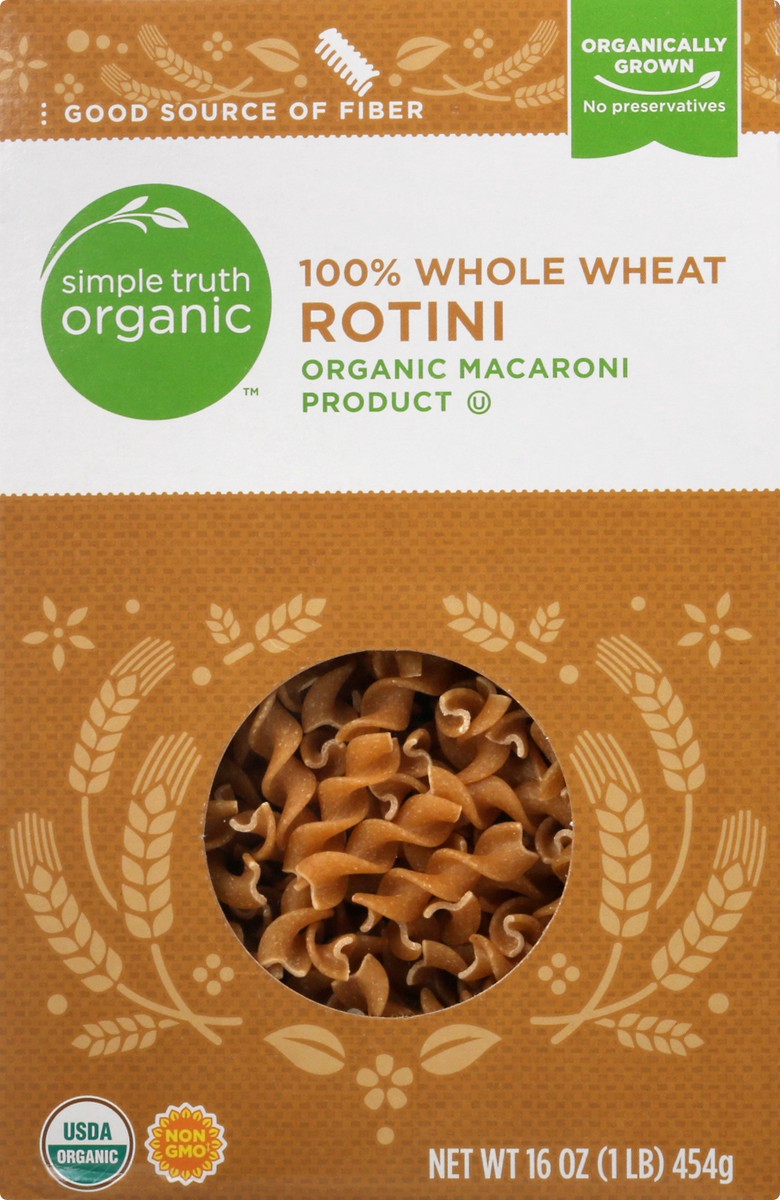 slide 1 of 13, Simple Truth Organic 100% Whole Wheat Rotini 16 oz, 16 oz