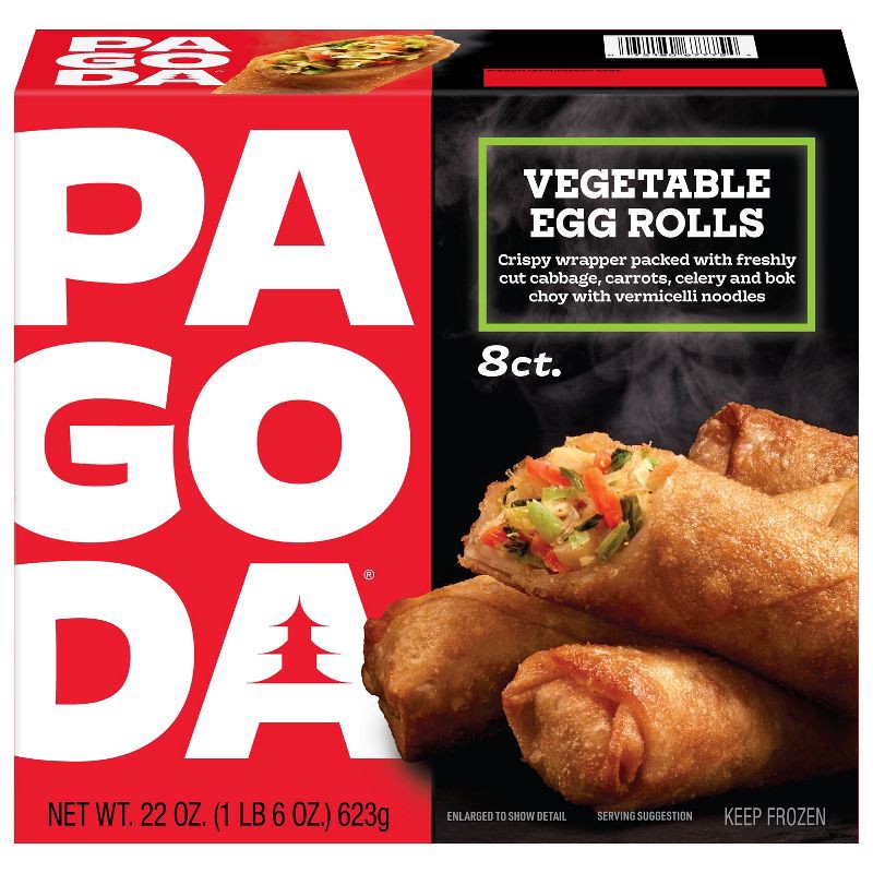 slide 1 of 10, PAGODA Frozen Crispy Vegetable Egg Rolls - 22.oz, 1 ct