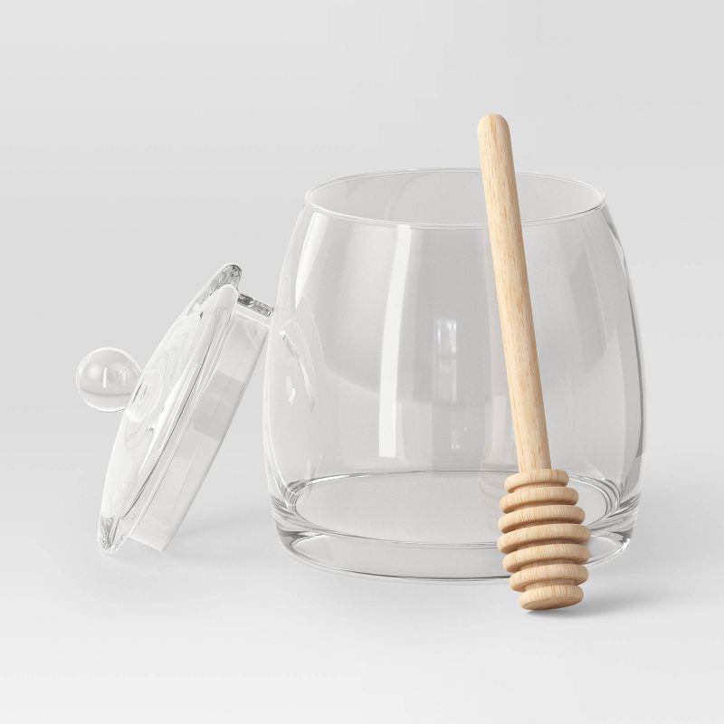 slide 3 of 4, 18.5 fl oz 3pc Honey Pot Glass Food Storage Container - Threshold™: Dishwasher-Safe, Autumn Shapes, 18.5 fl oz, 3 ct