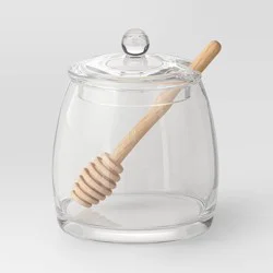 18.5 fl oz 3pc Honey Pot Glass Food Storage Container - Threshold™: Dishwasher-Safe, Autumn Shapes