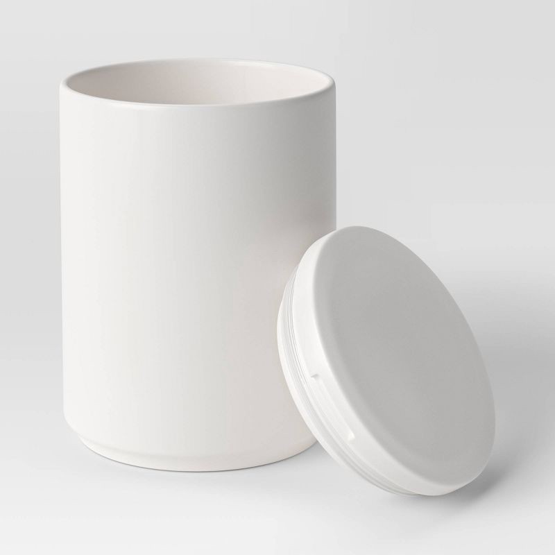 slide 3 of 3, 76oz Food Storage Canister White - Threshold™: Ceramic Kitchen Container with Lid, Snack & Coffee Storage, 76 oz