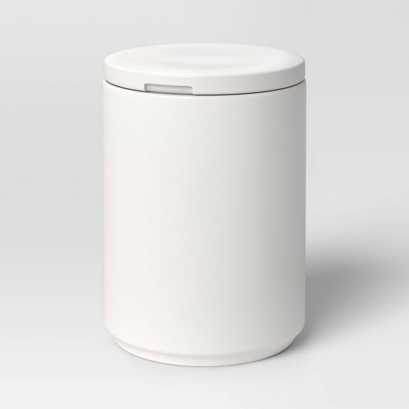 slide 1 of 3, 76oz Food Storage Canister White - Threshold™: Ceramic Kitchen Container with Lid, Snack & Coffee Storage, 76 oz