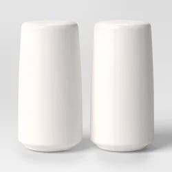 2pc Stoneware Salt and Pepper Shaker White - Threshold™: Hand Wash, 3.5" Height, 1.75" Width, Tableware Set