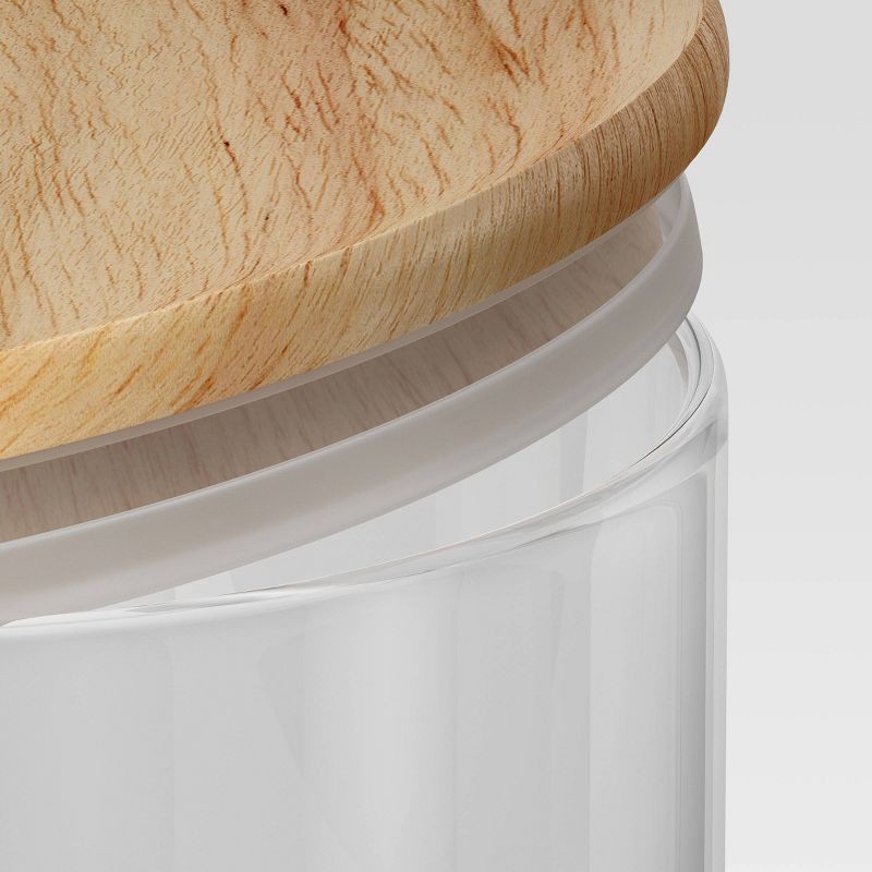 slide 3 of 3, 84.5 fl oz Glass Beverage Pitcher with Wood Lid - Threshold™: Dishwasher-Safe, Cadmium-Free, Cold Drink Server, 84.5 fl oz