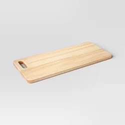 7.01"x15.98" Rubberwood Rectangle Serving Board Brown - Threshold™: Charcuterie & Serving Platter, Hand Wash