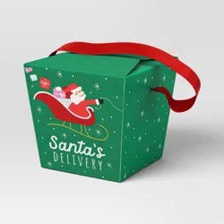 5.5"x4.5" 'santa's Delivery' Christmas Gift Box Green - Wondershop™