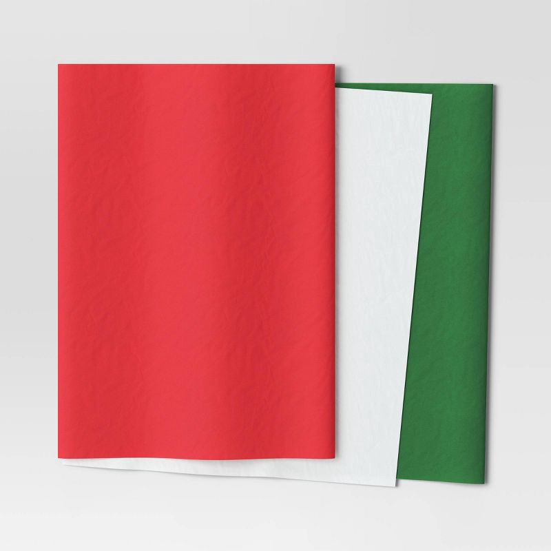 slide 1 of 3, 30ct Christmas Tissue Paper Red/Green/White - Wondershop™, 30 ct