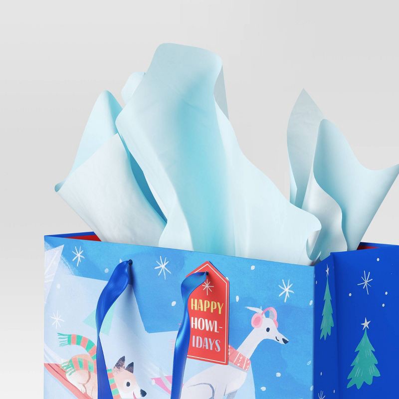 slide 2 of 3, 30ct Christmas Tissue Paper White/Blue/Navy - Wondershop™, 30 ct