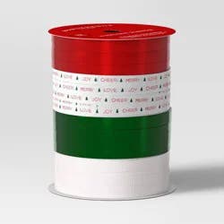 70' Christmas Curl Ribbon Red/Green/White - Wondershop™