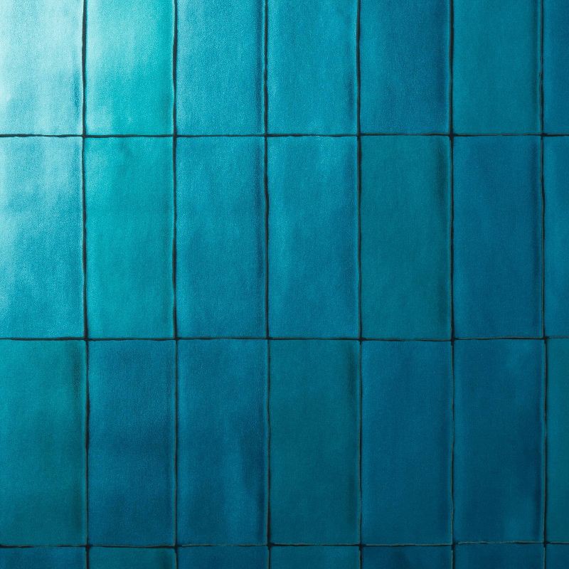 slide 4 of 4, Artisan Tile Wallpaper Peacock Pearl - Threshold™: Self-Adhesive Vinyl, Removable, Stick On, 27.5 Sq Ft Coverage, 27.5 sq ft