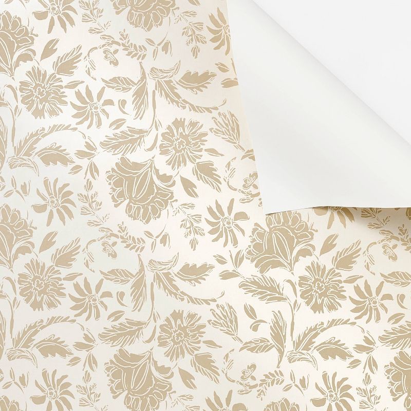 slide 3 of 4, Threshold designed w/Studio McGee Floral Striped Peel and Stick Wallpaper Pearl - Threshold™ designed with Studio McGee, 1 ct