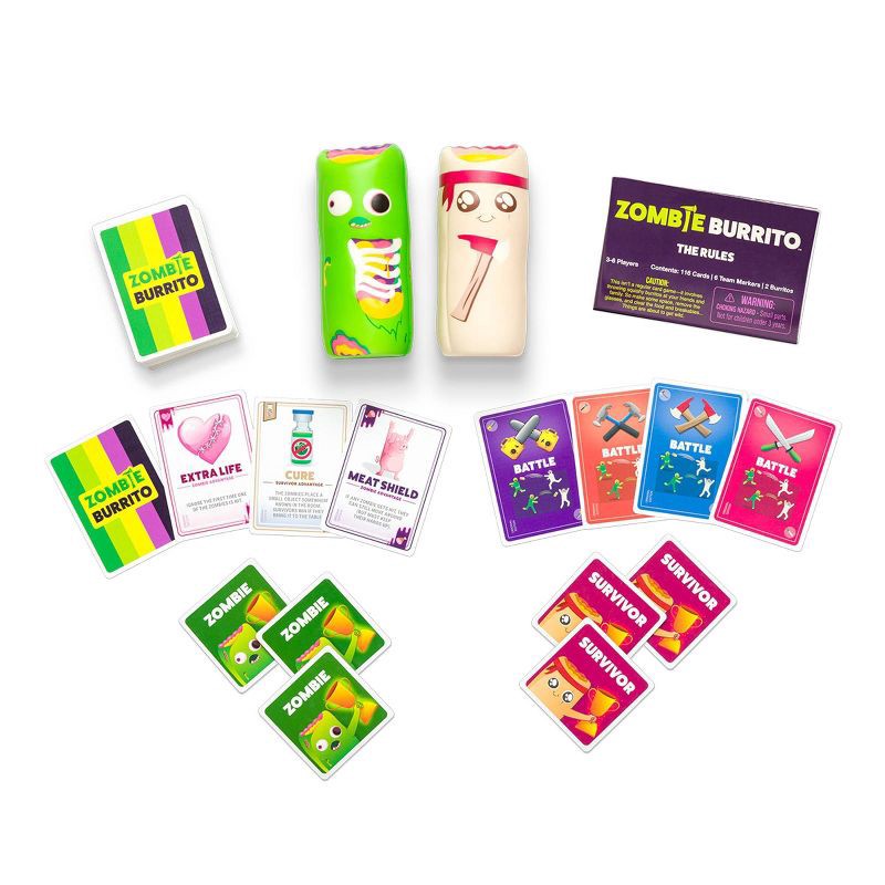 slide 4 of 7, Zombie Burrito Party Game: Exploding Kittens, Fun Social Skills Card Party, 2-6 Players, 15 Min Play, 1 ct