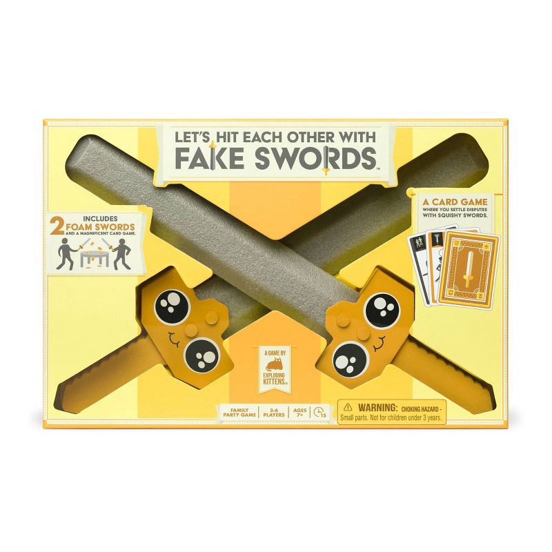 slide 1 of 9, Exploding Kittens Let's Hit Each Other With Fake Swords Party Game, 1 ct
