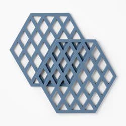 Silicone Trivet Blue - Figmint™: Heat-Resistant Silicone, Dishwasher-Safe, 8" Square for Hot Dishes