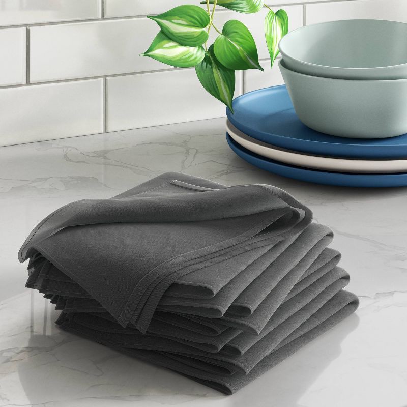 slide 2 of 3, 6pc Flour Sacks Kitchen Textile Set Gray - Room Essentials™: Modern Cotton Dish & Tea Towels, Plain Weave, Machine Washable, 6 ct