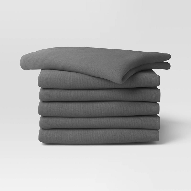 slide 1 of 3, 6pc Flour Sacks Kitchen Textile Set Gray - Room Essentials™: Modern Cotton Dish & Tea Towels, Plain Weave, Machine Washable, 6 ct