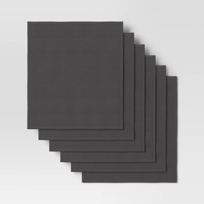 slide 3 of 3, 6pc Bar Mops Kitchen Textile Gray - Room Essentials™: Cotton Terry Dish Towels, OEKO-TEX Certified, 18"x16", 6 ct
