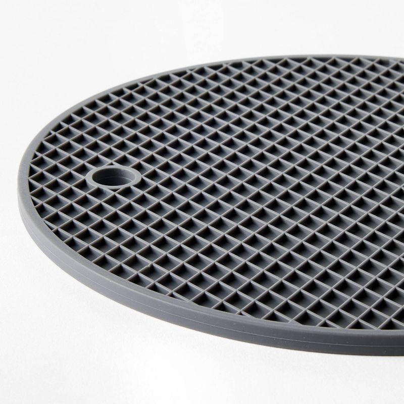 slide 3 of 4, 2pk Silicone Trivet Dark Gray - Figmint™: Dishwasher-Safe, Heat-Resistant for Hot Dishes, 8" Square, Lightweight, 2 ct