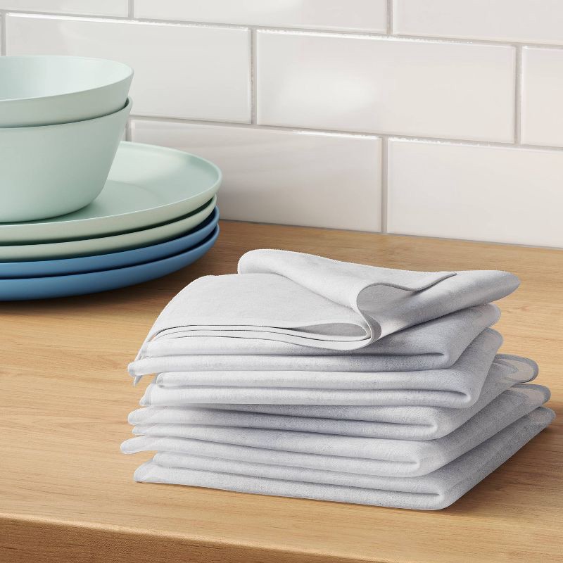 slide 2 of 3, 6pc Flour Sacks Kitchen Textile Set White - Room Essentials™: Modern Cotton Dish Towels, Plain Weave, Machine Washable, 6 ct