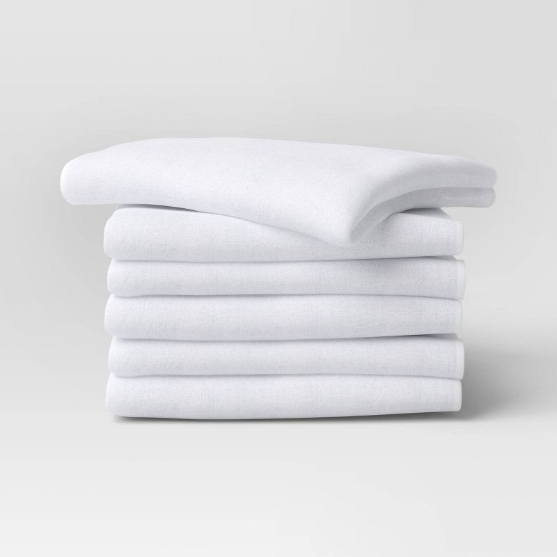 slide 1 of 3, 6pc Flour Sacks Kitchen Textile Set White - Room Essentials™: Modern Cotton Dish Towels, Plain Weave, Machine Washable, 6 ct