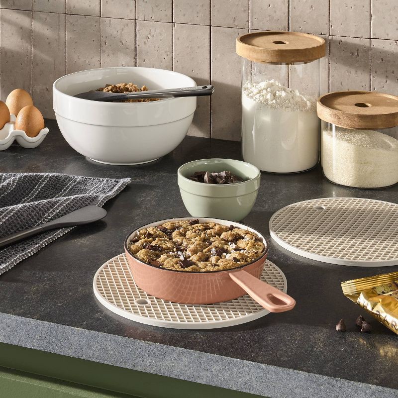 slide 2 of 4, 2pk Silicone Trivet Light Gray - Figmint™, 2 ct