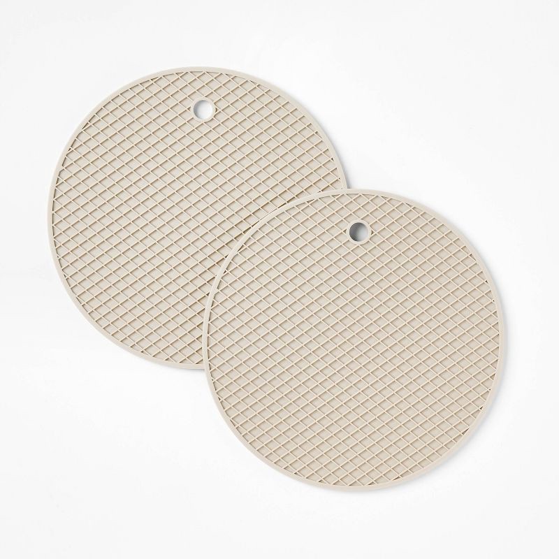 slide 1 of 4, 2pk Silicone Trivet Light Gray - Figmint™, 2 ct