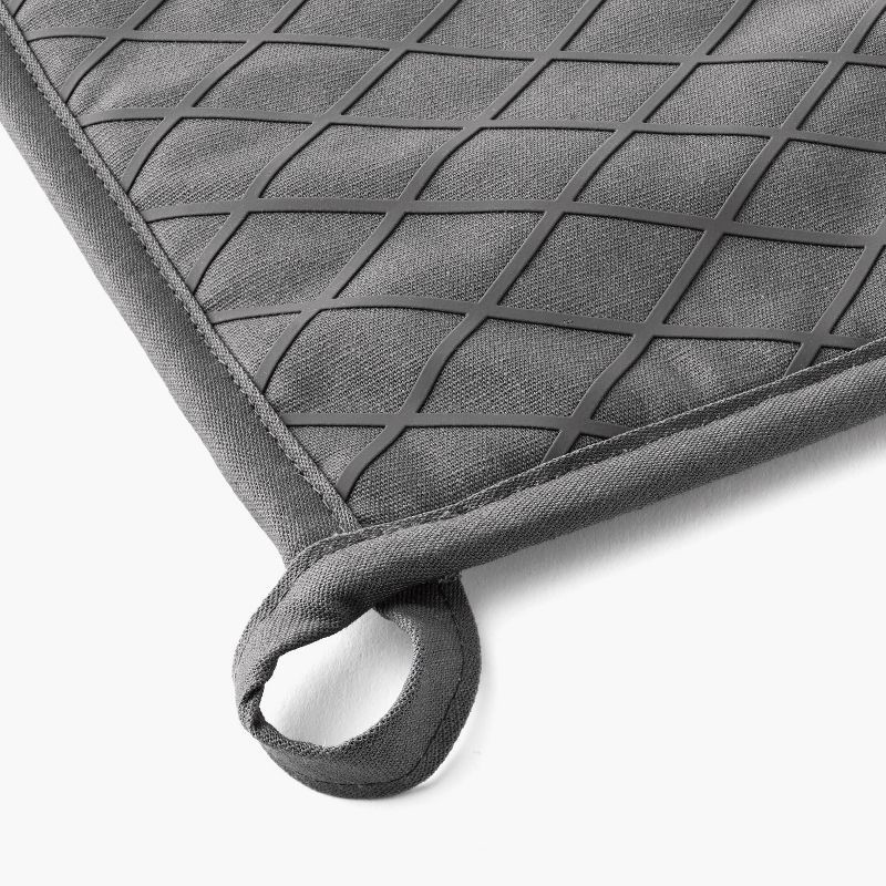 slide 3 of 3, 2pk Potholder Dark Gray - Figmint™, 2 ct