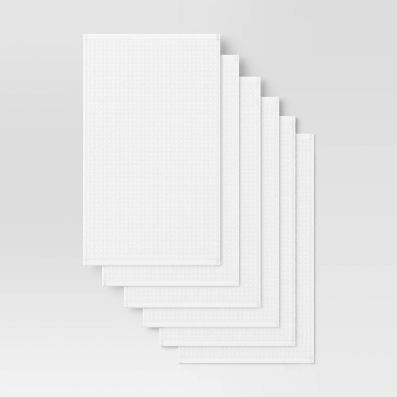 slide 3 of 3, 6pc Terry Kitchen Towels White - Room Essentials™: Cotton Gingham Check, Dish & Cleaning Towels, OEKO-TEX Certified, 6 ct