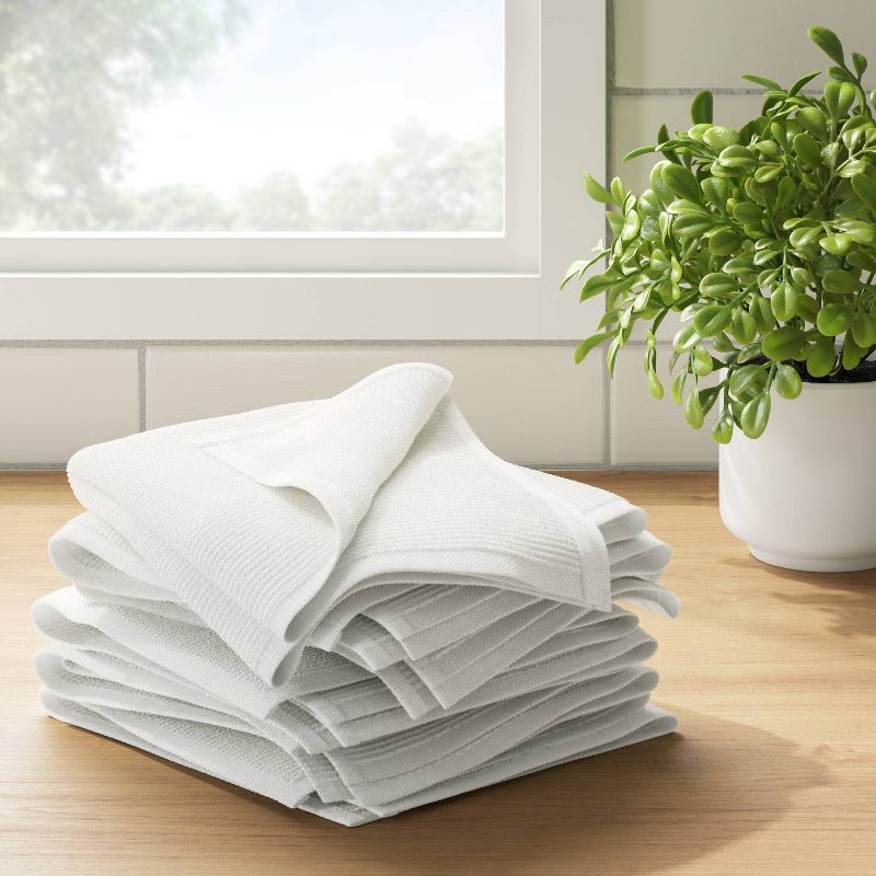 slide 2 of 3, 6pc Bar Mops Kitchen Textile White - Room Essentials™: Cotton Terry Dish Towels, OEKO-TEX Certified, 18"x16", 6 ct