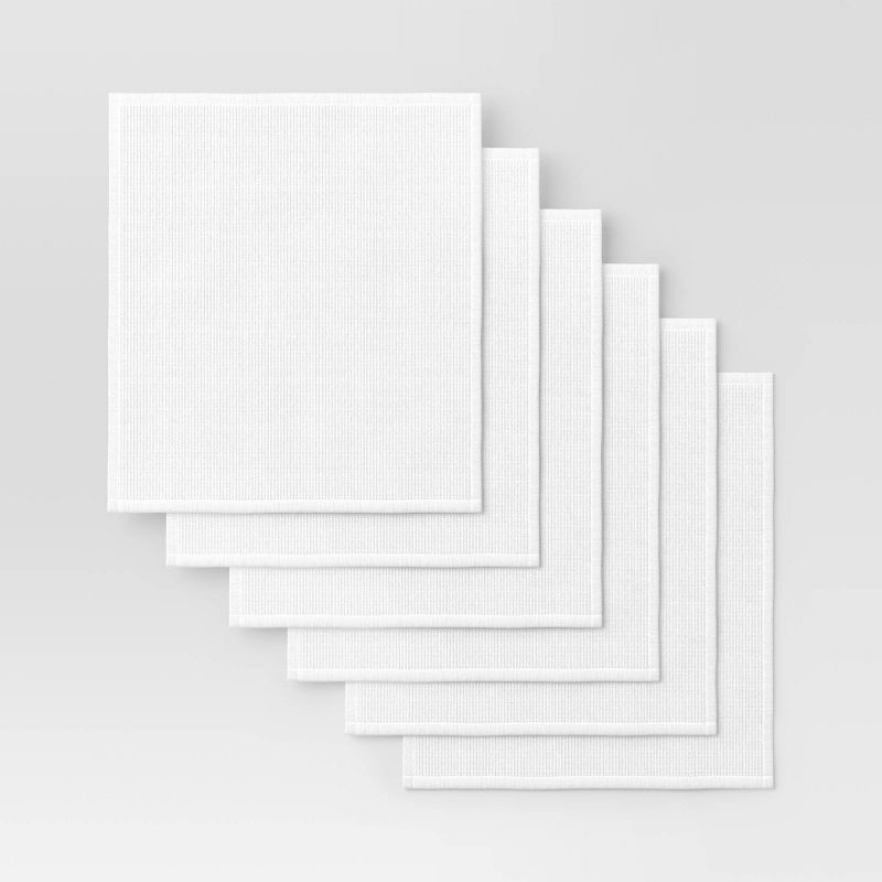 slide 3 of 3, 6pc Bar Mops Kitchen Textile White - Room Essentials™: Cotton Terry Dish Towels, OEKO-TEX Certified, 18"x16", 6 ct