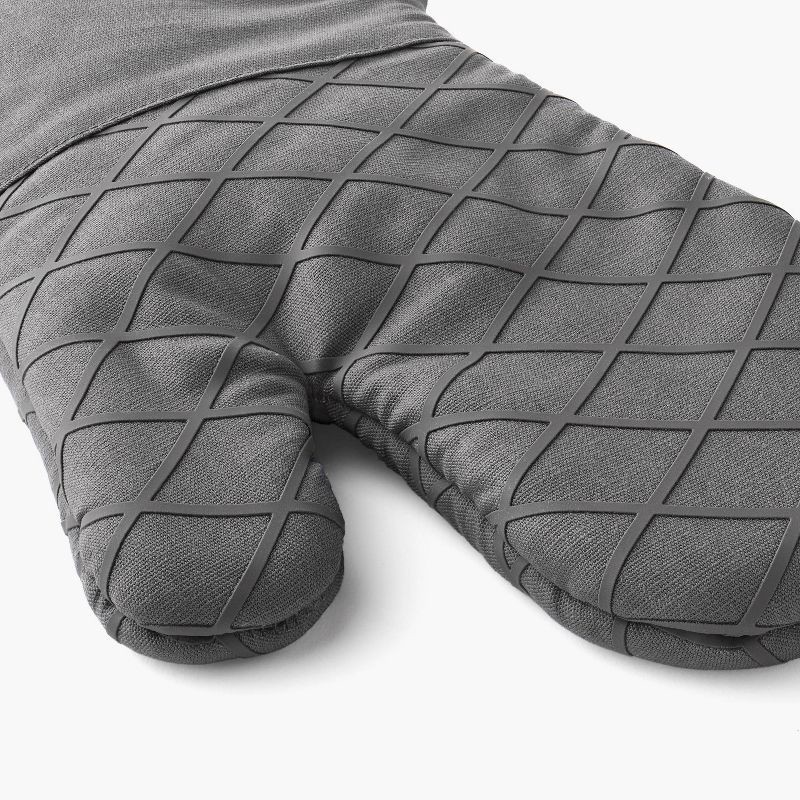 slide 3 of 3, Oven Mitt Dark Gray - Figmint™: Solid Cotton, Machine Washable, 14"x7", Hanging Loop, Silicon Gripper, OEKO-TEX Certified, 1 ct