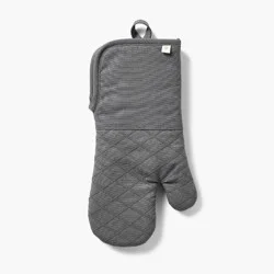 Oven Mitt Dark Gray - Figmint™: Solid Cotton, Machine Washable, 14"x7", Hanging Loop, Silicon Gripper, OEKO-TEX Certified