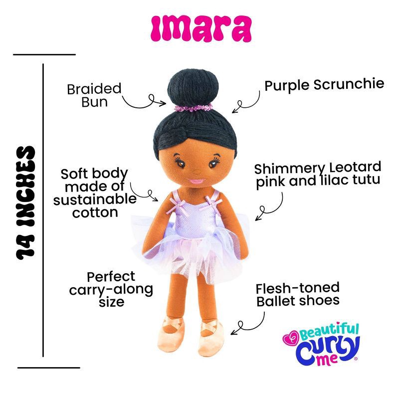 slide 3 of 6, Beautiful Curly Me 14'' Imara Ballerina with Braids Plush Doll, 1 ct