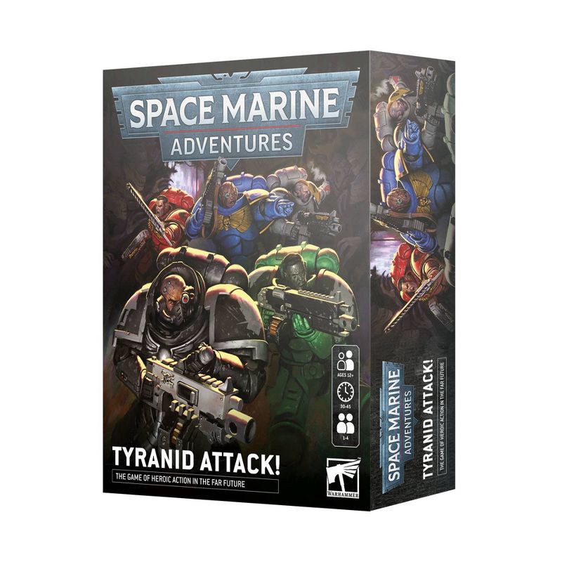 slide 1 of 5, Games Workshop Space Marine Adventures Tyranid Attack Game: Strategy Board with Cards & Dice, 1-4 Players, 30-45 Min Play, 1 ct