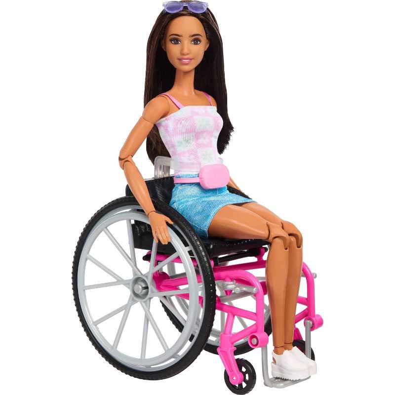 slide 4 of 6, Barbie Brunette Fashion Doll & Service Dog Playset with Wheelchair, Ramp & Accessories (Target Exclusive), 1 ct