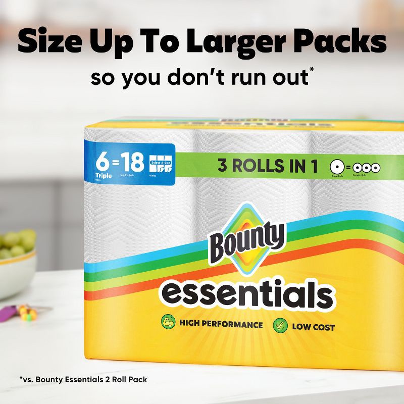slide 9 of 16, Bounty Essentials Select-A-Size Paper Towels - 6 Triple Rolls, 1 ct