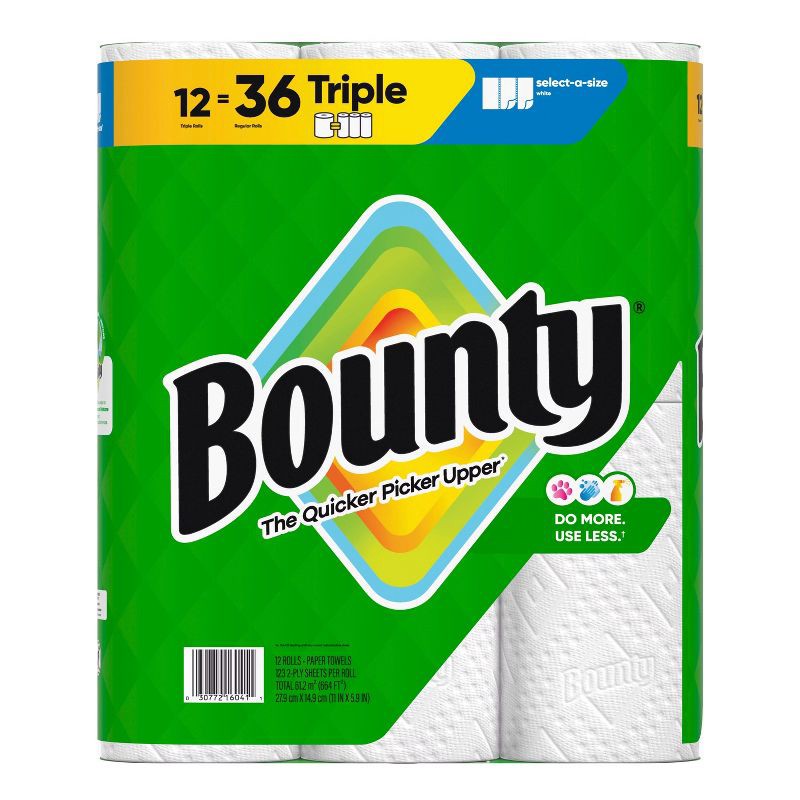 slide 12 of 16, Bounty Select-A-Size Paper Towels - 12 Triple Rolls, 1 ct