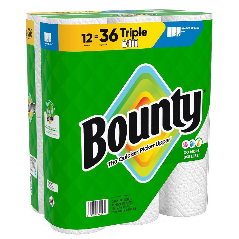 slide 13 of 16, Bounty Select-A-Size Paper Towels - 12 Triple Rolls, 1 ct