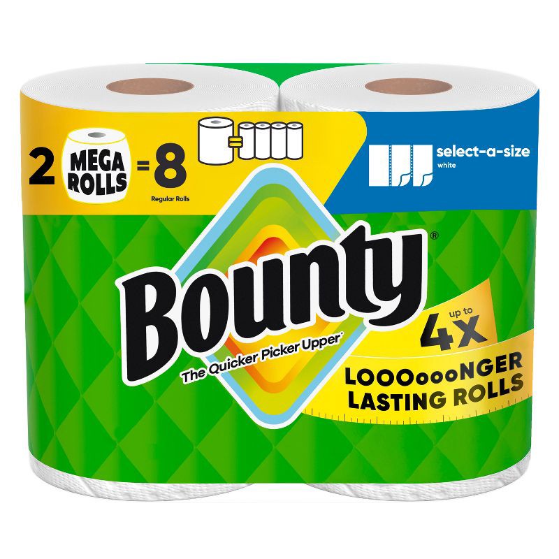 slide 1 of 16, Bounty Select-A-Size Paper Towels - 2 Mega Rolls, 1 ct